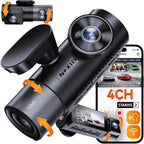 Vantrue N5 4 Channel WiFi 360° All Sides Dash Cam  STARVIS 2  IR Night Vision  2.7K+1080P*3 Front Rear Inside Dashcam  Voice Control  GPS  24 Hours Buffered Parking Mode Dash Camera  512GB Max (N5)