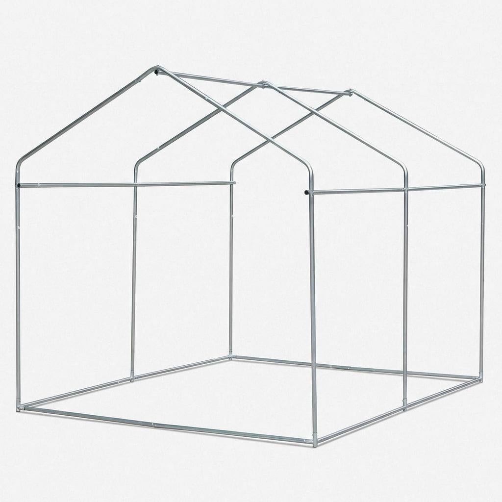 Outdoor Storage Portable Shed, 3/4 inch Thick Support Rods & Bolted Frame (Not Socket), Rolled Up Doors and Ventilation Window, Tent Garage 6 × 8 × 6 FT