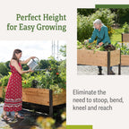 Gardener's Supply Company Elevated Cedar Raised Garden Bed | 2' x 8' Heavy Duty Standing Planter Box with Aluminum Corners for Outdoor Plants Vegetables Flowers | Perfect for Patio & Backyard