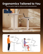 ErGear Height Adjustable Electric Standing Desk, 71 x 30 Inches Sit Stand up Desk, Memory Computer Home Office Desk, White