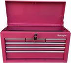 Workington Portable Metal Tool Chest with 6 Drawers, 24" 6-Drawer Tool Chest Cabinet with Ball Bearing Drawer Slides, Steel Tool Storage Box Organizer 4005 Pink
