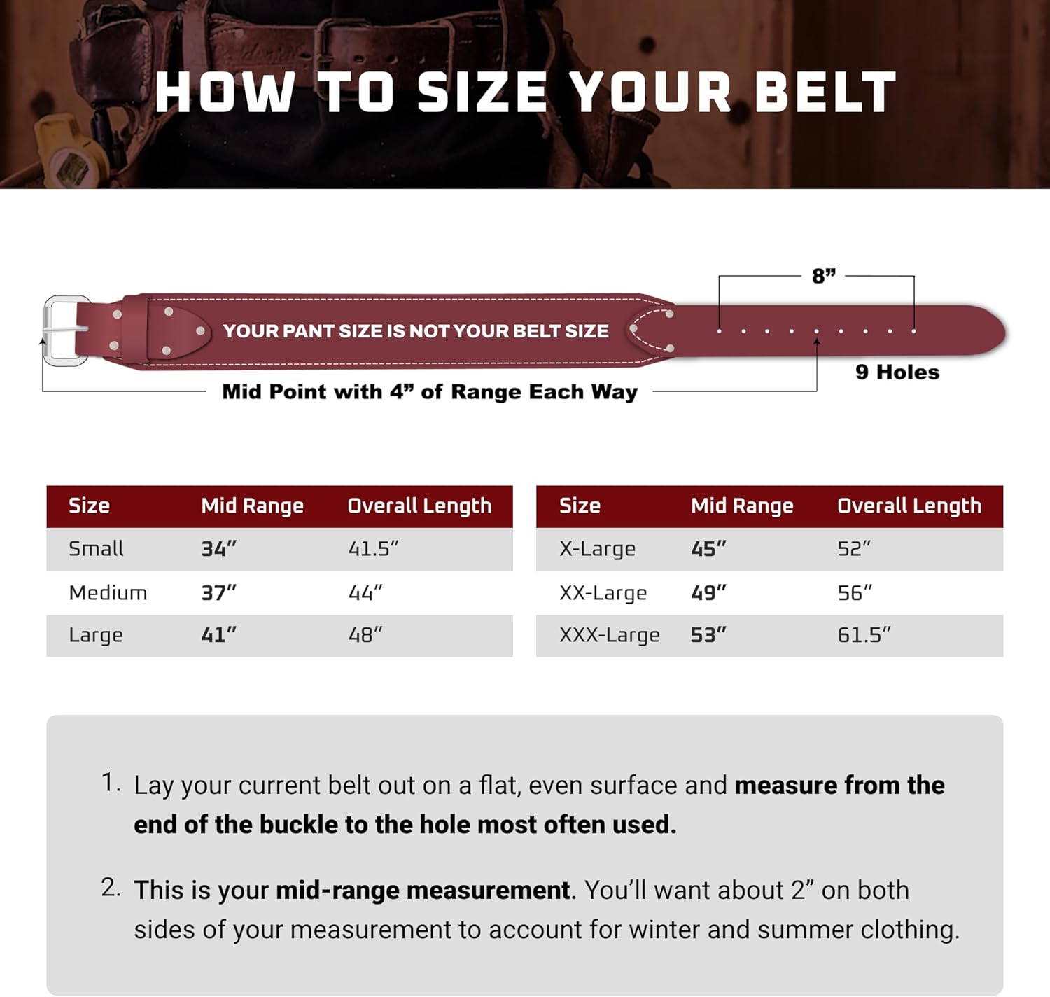 Occidental Leather 3" Ranger Leather Work Belt - Medium, OxyRed - Bridle Leather, Heavy-Duty Steel Roller Buckle, Edge Stitched - Made in USA