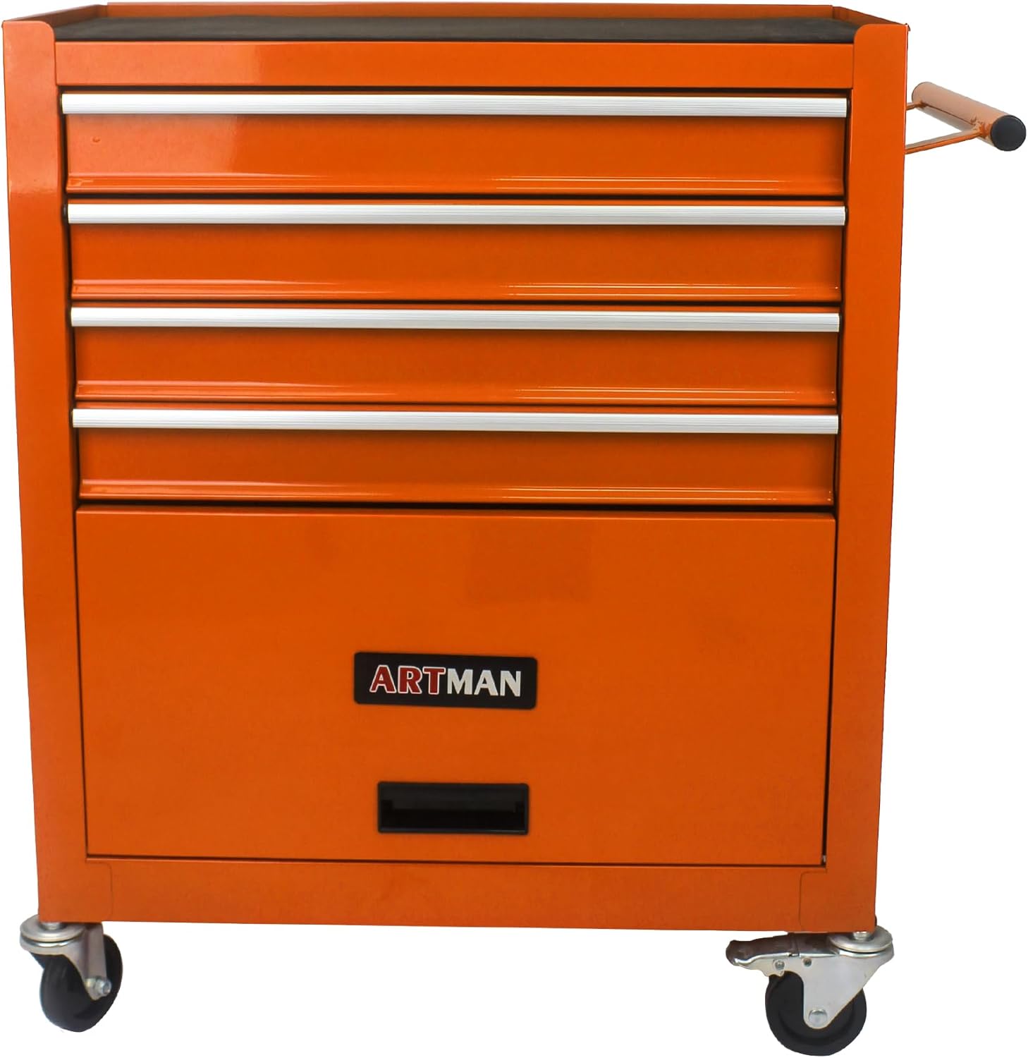 4 Drawers Rolling Tool Cart on Wheels, Trolley Organizer Tool Case Tool Chest, Multifunctional Tool Storage Tool Box for Workshop, Garage, Warehouse, Repair Shop(24.2"W×12.9"D×29.9"H-Orange)