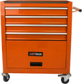 4 Drawers Tool Cart on Wheels, Rolling Tool Box Tool Storage, Drawers Rolling Tool Box Organizer Tool Case for Garage, Warehouse, Workshop, Repair Shop (4 Drawers-Orange)