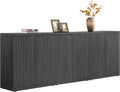 SICOTAS Buffet Cabinet with Storage Accent Sideboard Modern Credenza with Doors & Shelves Fluted Media Console Mid Century Coffee Bar Table for Living Room Kitchen Dining Room Hallway(3PCS)