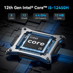 GEEKOM Mini PCBusiness Cost-Saving Star IT12(3-Year Coverage) with 12th Gen Intel i5-12450H Mini Computers 16 RAM/512GB SSD(Not LPDDR) Windows 11 Pro Desktop PC (Low-Power) Dual USB 4/8K(UHS-II)