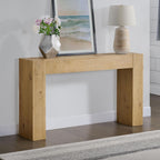 Alaterre Furniture Stockyard Solid Wood Console Table - 56 Inch Modern Farmhouse Entryway Table - Easy Assembly Living Room Furniture for Behind The Couch, Entryway, or Hallway (Light Oak)