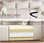 108"Modern Sectional Sofa,Modular Convertible L-Shape Sofas,Upholstered Couches with Deep Seat,Pet-Friendly Sponge Sofa for Living Room Bedroom,Sofa bed for small space (Beige, Left Facing Chaise)