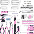 FASTPRO 225-Piece Pink Tool Set, SAE & Metric Mechanics Hand Tool Set with Toolbox, Home/Auto Repairing Tool Kit for DIY, Home Maintenance and Car Repairing