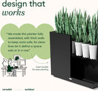 Veradek Block Series Span Plastic Planter - Tall Rectangular Planter for Indoor or Outdoor Patio/Porch | Durable All-Weather with Removable Insert Bucket | Modern Design for Plants  Flowers(2 Pack)