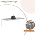Rectangular Dining Table for 6, 71 in Rustic Farmhouse Kitchen Table with Large Tabletop, Long Wooden Dining Room Table with Heavy Duty Legs, Dinette and Dinner Desk for Party, Big Family, Grey