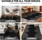 Rugshop Bohemian Stripe Stain Resistant High Traffic Living Room Kitchen Bedroom Dining Home Office Area Rug 12' x 15' Black