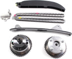 AUCERAMIC Timing Chain Kit With Intake & Exhaust CVVT Gear Sprocket Fit for Hyundai Elantra 2014-2016,Kia Soul 2014-2019, 2.0L G4NA G4NC, Replace# 24321-2E200 24350-2E201