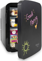 Cooluli 15L Mini Fridge with Magnetic Blackboard - Portable Small Refrigerator for Travel, Car & Office, V15LE2BK