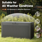 LubanNese Outdoor Storage Box, Waterproof Deck Box, Outdoor Patio Storage Bin, Weatherproof (Black, 66 Gallon)