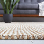 SAFAVIEH Natural Fiber Collection Area Rug - 9' x 12', Natural & Beige, Handmade Farmhouse Jute & Wool, Ideal for High Traffic Areas in Living Room, Bedroom (NFB553B)