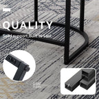 Contemporary Cream Linen Bar Stools Set of 3, 24" Upholstered Fabric Counter Height Barstools Kitchen Counter Island Stools with Screwed Together Black Metal Base