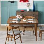 FDW 47 Inches Dining Table, Dining Room for 4 People, Small Rectangular Table for Kitchen, Quick Assembly, Small Spaces Modern Home Furniture Dinner Table, Natural