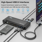 WAVLINK Universal USB C Laptop Docking Station Dual Monitors 5K/4K@60Hz with 65W Host Charging for Thunderbolt 4/3  USB-C Windows  Mac M1-M5/Macbook Neo  Chrome (2HDMI+2DP)  6USB 3.0  1Gbps Ethernet