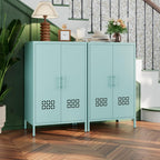 Metal Storage Cabinet with Adjustable Shelves,Metal Buffet Sideboard with 2 Doors for Kitchen,Home,Office, 42" H x 26" W x 14" D,Assembly Required,Blue
