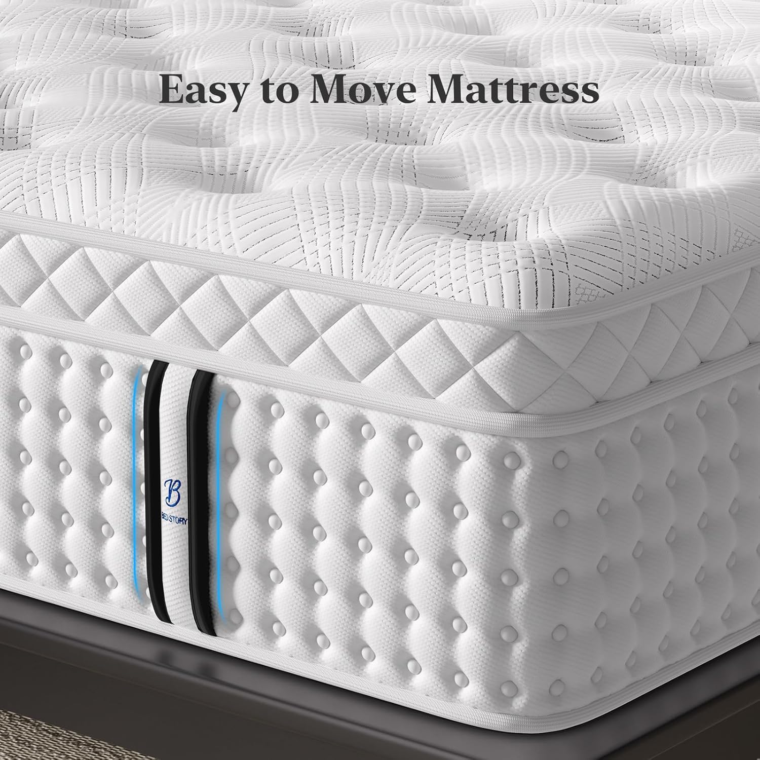 BedStory Extra Firm King Mattress 14 Inch,Hybrid Mattress in a Box with Extra Lumbar and Back Support, Signature Collection Mattresses Pressure Pain Relief, 365 Nights Trial, 10 Years Warranty