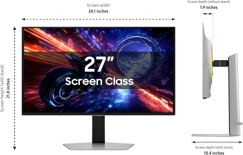 Samsung 27” Odyssey OLED G6 G60SF QHD QD-OLED Gaming Monitor  500Hz Refresh Rate  0.03ms (GtG) Response Time  G-Sync Compatible  VESA DisplayHDR TrueBlack 500  LS27FG602SNXZA  2025  3 Yr Warranty