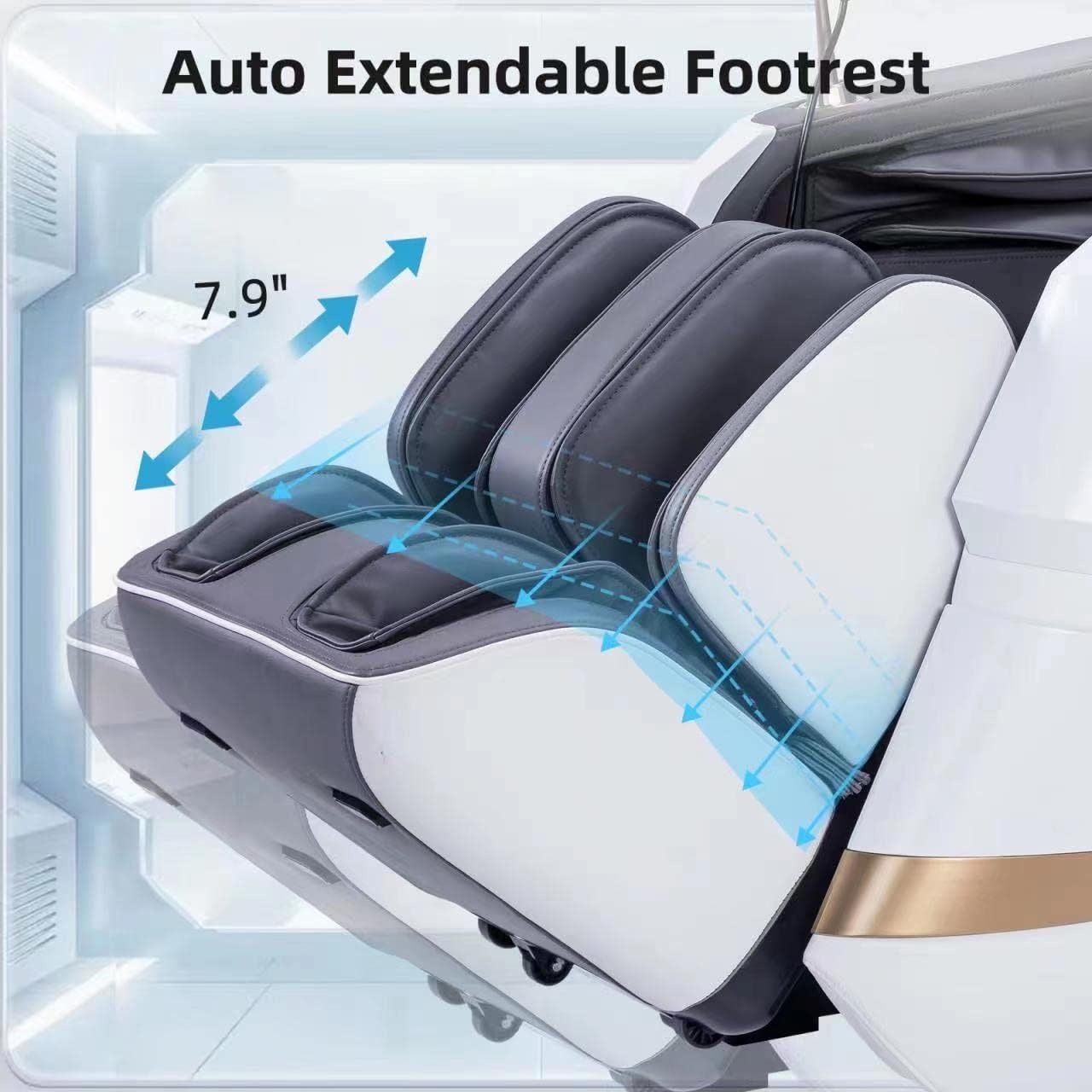MassaMAX MT339 4D Massage Chair  Full Body Shiatsu Recliner with Electric Extendable Footrest  Zero Gravity  SL Track  Deep Yoga Stretch  22 Modes  AI Voice Control  Foot Rollers  and Heating (White)