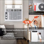 ROVSUN 5000 BTU Air Conditioner Window Unit, 115V/60Hz AC for Window, Cooling Rooms up to 150 Sq. Ft, Easy Install Kit Included, White