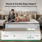 Novilla King Mattress 14 Inch, Hybrid Mattress in a Box with Individual Pocket Spring for Motion Isolation, Supportive & Pressure Relief, CertiPUR-US