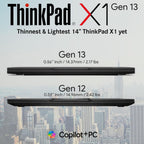 Lenovo Gen 13 ThinkPad X1 Carbon Touchscreen Laptop with Intel Ultra 7 265U Processor  14" WUXGA 100% sRGB  32GB DDR5 RAM  1TB NVMe Performance SSD  FHD+ IR+ RGB Camera  and Windows 11 Pro