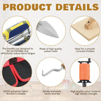 SiliFine 18 Pcs Masonry Trowel Construction Tool Kit with Tool Bag, Includes Putty Knives, Gloves Rebar Hooks, Stainless Steel Tools for Home, DIY, Concrete Masonry Work(Orange)
