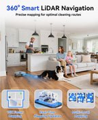 Redroad Robot Vacuum 20,000 Pa Robot Vacuum and Mop,90 Day Self Emptying Vacuum Robot,Lidar Navigation,5G/2.4GWiFi APP Aspirateur Robot,Self-Charging Robot Vacuums for Pet,Floor,Carpet Gray R11