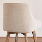 Counter Height Bar Stools,Sand-Colored Linen Comfort Fabric Bar Stool Set of 3 .360° Swivel Counter Height Stools Solid Wood Legs,27'' Barstools with Contoured Backrest