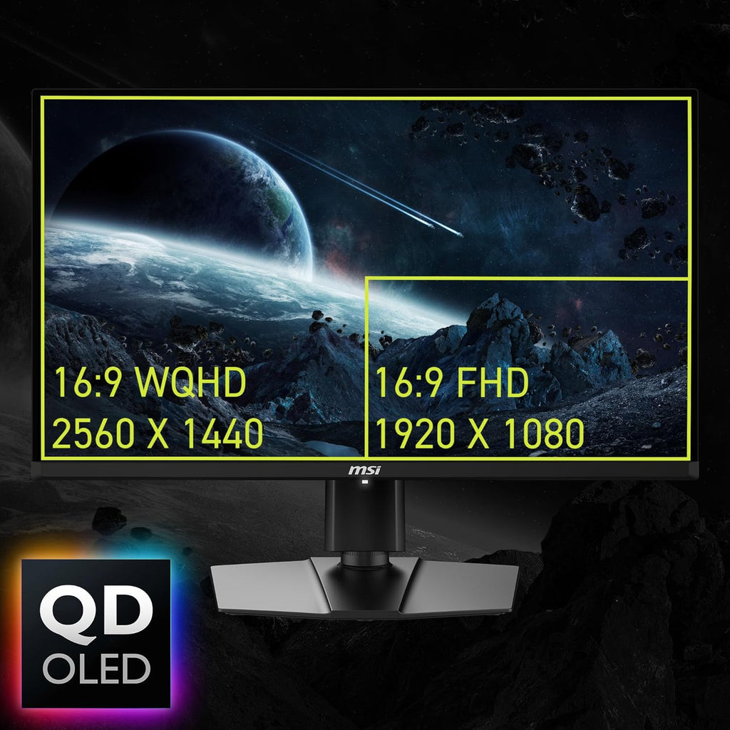 msi MAG 271QP QD-OLED X28 27-inch 2560 x 1440 (QHD) Gaming Monitor  280Hz  Adaptive-Sync  HDR Ready  HDMI  VGA Port  VESA Mountable  Tilt  4-Side Slim Bezel  0.03ms  Black