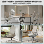 EUREKA ERGONOMIC Lira Office Chair, Ergonomic Desk Chair with 3D Armrests, Adjustable Seat Depth, Breathable Mesh Computer Chair with Lumbar Support for Home Office(Grey)
