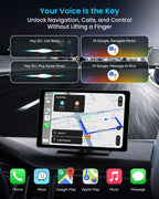 11" Extra Large Wireless Apple CarPlay Screen for Car – Ultra-Slim 0.16 Inch Touchscreen Car Stereo with Android Auto  4K Dash Cam  1080p Backup Camera  GPS  Mirror Link  Voice Control
