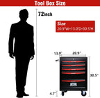 5 Drawers Tool Cart on Wheels, Multifunctional Rolling Tool Chest, Drawers Mobile Trolley Organizer Heavy Duty Tools Box with Locking Wheels & Ball Bearing Drawers (Black, 5 Drawers)