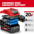 Alloyman Cordless Impact Wrench, 1475Ft-lbs (2000N.m) 1/2 High Torque Brushless Impact Gun, 20V Power Impact Driver, 4000mAh Battery,3 Sockets, Brushless Motor Variable Speeds for Car/Truck RV/Mower