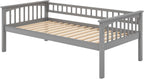 Merax Twin Over Twin Bunk Bed with 2 Storage Drawers and Ladder, Can be Devided into 2 Beds, No Spring Box Needed, Grey