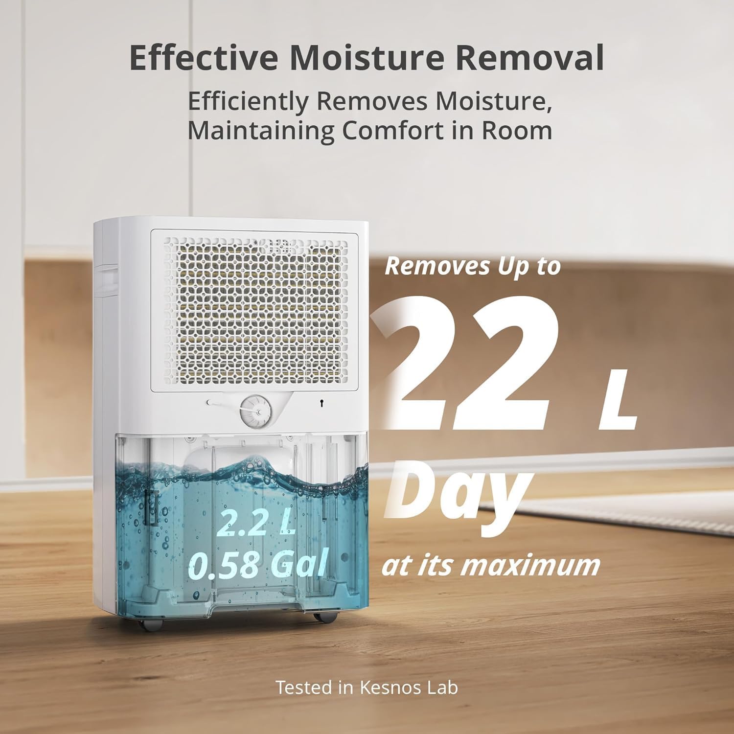 Kesnos 4,500 Sq. Ft. Energy Star Dehumidifier for Home, 52 Pint Dehumidifier with Drain Hose for Basement, Bedroom, Bathroom, Room, Featuring Front Display, 24H Timer and Auto Defrost Function