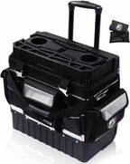 MARUTAI 18'' Rolling Tool Bag with Wheels, Tool Bags Organizer, with Telescopic Handle and Waterproof Cover, 330lbs Load Rated, Storage Manager Toolbox for Camping, Construction Sites