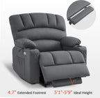 MCombo Power Lift Recliner Chair for Elderly, Lift Chair with Heat and Massage, Extra Wide Lift Recliner for Big People, Faux Leather R7096 (Medium-Wide, Grey)