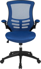 Flash Furniture Kelista Mid-Back Blue Mesh Swivel Ergonomic Task Office Chair with Flip-Up Arms