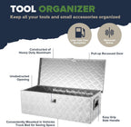 ARKSEN 30" Heavy Duty Aluminum Truck Bed Tool Box, 5-Bar Tread Plate Pickup Truck Storage Toolbox with Side Handles, Lock & 2 Keys, Weather Resistant Tool Chest for Truck, RV, Trailer - Silver