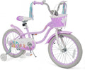BABY JOY Kids Bike, 12" 14" 16" 18" Mermaid Girls Bike for 3-8 Years Old w/Basket, Training Wheels, Hand & Coaster Brakes, Adjustable Seat & Handlebar, 20" Children Bicycle with Kickstand for 8+