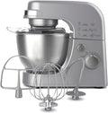 Hamilton Beach Electric Stand Mixer, 4 Quarts, Dough Hook, Flat Beater Attachments, Splash Guard 7 Speeds with Whisk, Silver