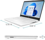 HP 14" Business & Student Laptop Computer with Microsoft Office 365 Included  Intel Quad-Core Processor  8GB RAM 320GB Storage (64GB eMMC+256GB SD Card)  Windows 11  PLUSERA Earphones  White