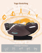 RELX Massage Chair Full Body  15 Modes Zero Gravity SL-Track Shiatsu Massage Chair Built-in Heat System  Airbag Massage with Body Scan  Deep Yoga Stretch  Calfrest Extension and AI Control(Brown)