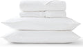 Christy Premium Sateen California King Sheets Set | Bedding Bundle | 100% Cotton | 500 Thread Count | Timeless Design | Super Soft and Silky Finish | White