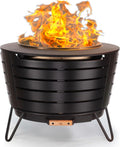 TIKI Patio Smokeless Outdoor Fire Pit  25-Inch Wood-Burning Bonfire with Removable Ash Pan  Stand  and Weather-Resistant Cover